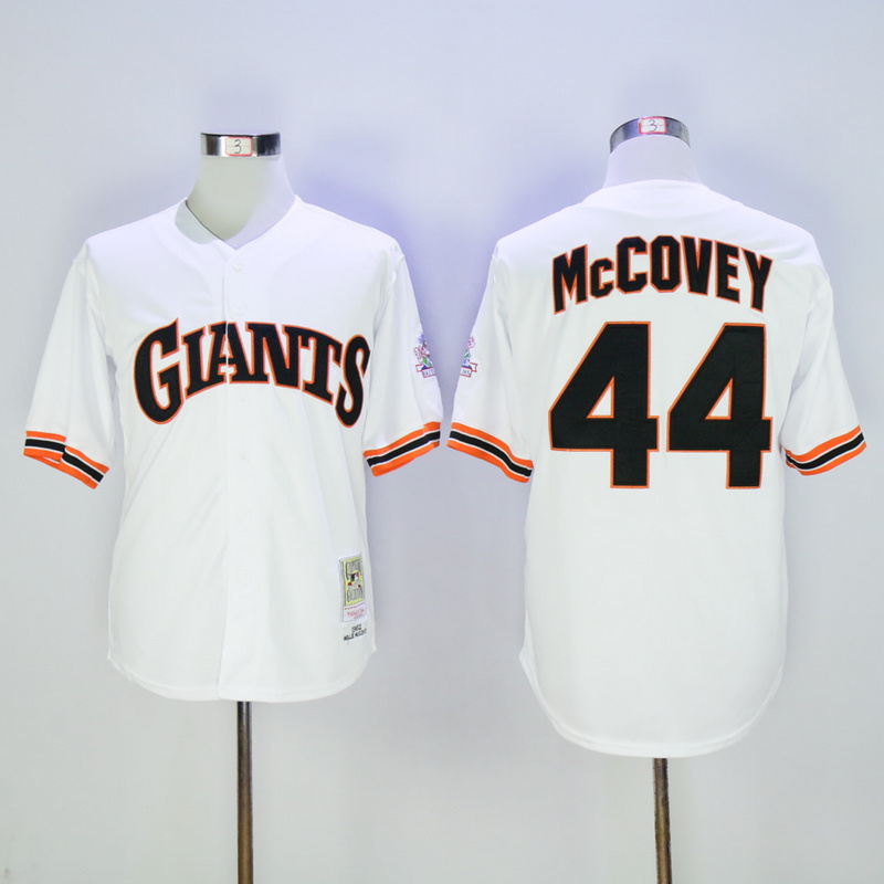 Men San Francisco Giants #44 Mccovey White Throwback 1989 MLB Jerseys